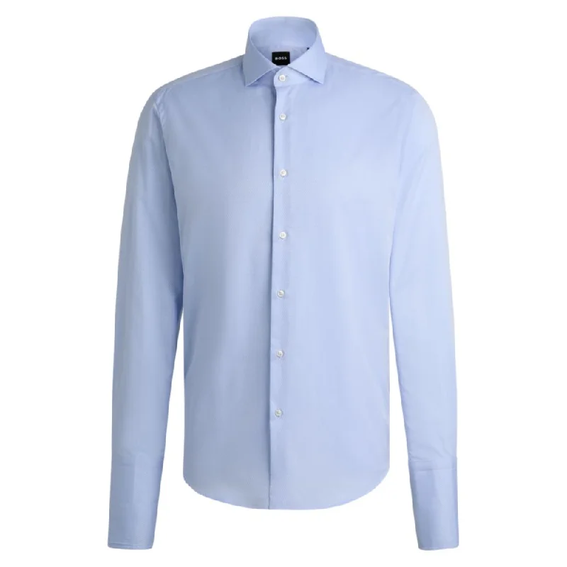 Men's sleek surge shirts-Regular-fit shirt in structured cotton with double cuffs