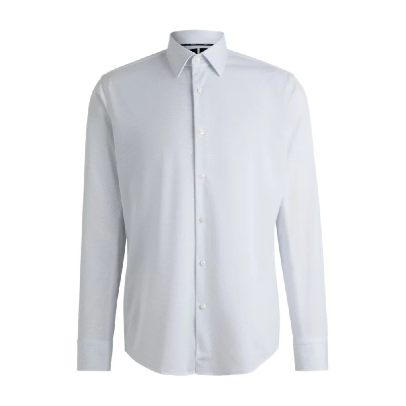 Men's vintage micro-stripe shirts-Regular-fit shirt in structured performance material