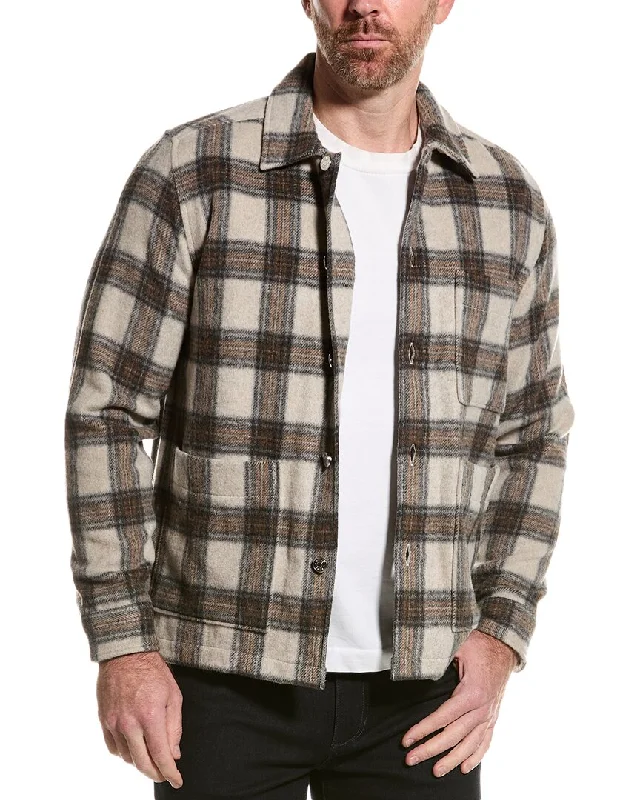 Men's rugged foothills shirts-Reiss Avril Brushed Check Wool-Blend Shirt