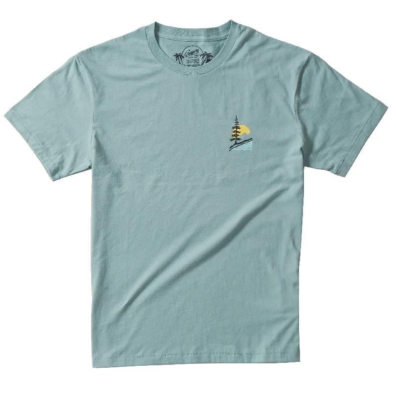 Men’s short-sleeve jolt shirts-Scenic Print Tee - Blue Surf