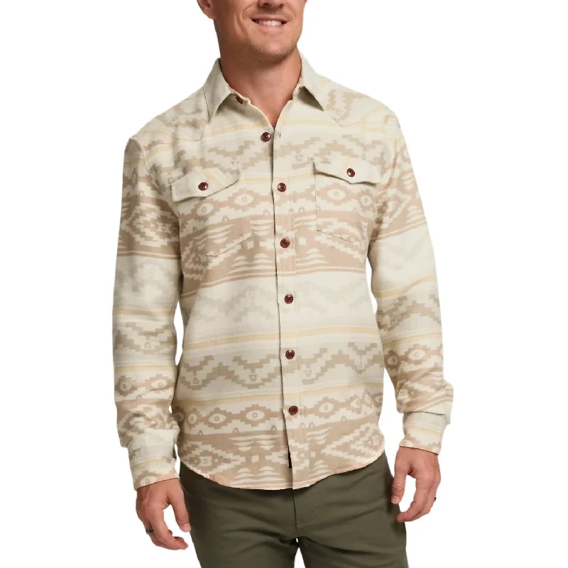 Men's bold jacquard shirts-Sheridan Longsleeve Shirt In Terranova Bone