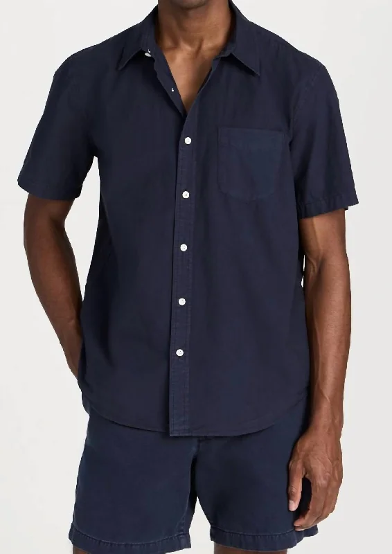 Men's rugged mesa shirts-Short Sleeve Mill Shirt In Dark Navy