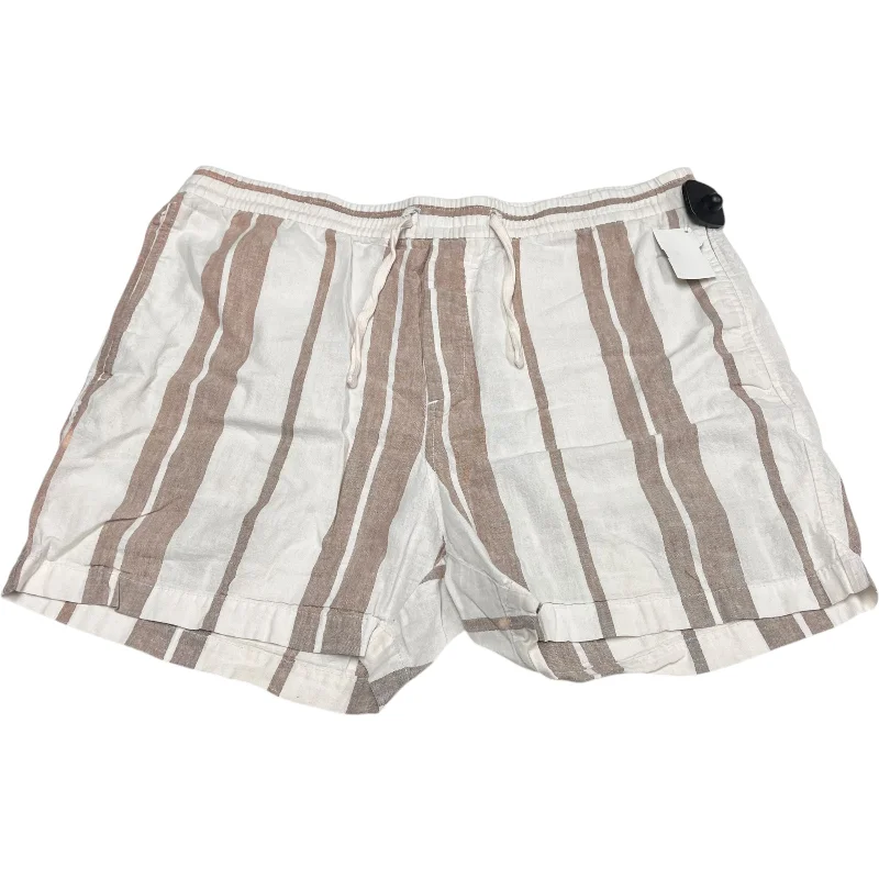 Men's fresh breathable pants-Shorts By H&m In Brown & White, Size: L