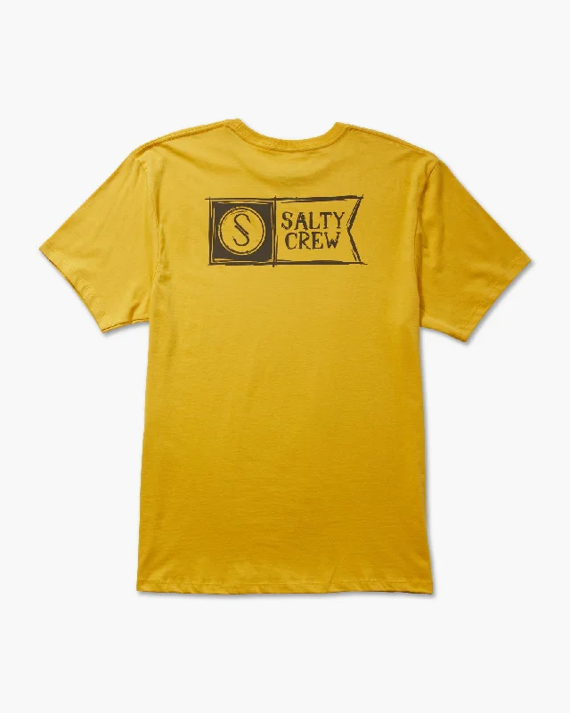 Men’s short-sleeve xing tees-Sketchy Alpha Premium Tee - Mustard