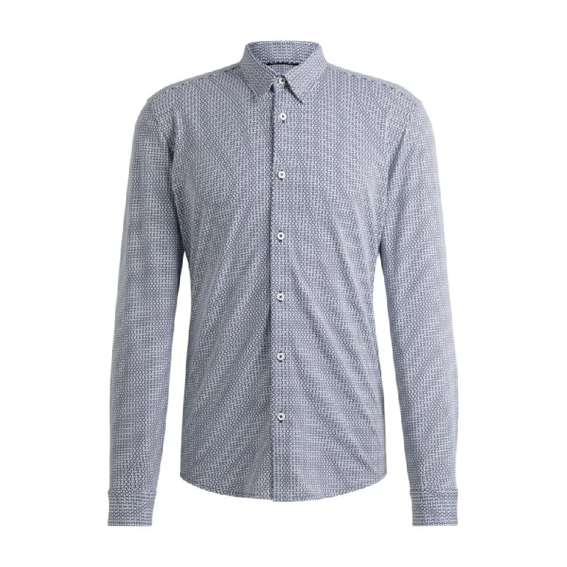 Men's rugged mesa shirts-Slim-fit shirt in a printed performance-stretch blend