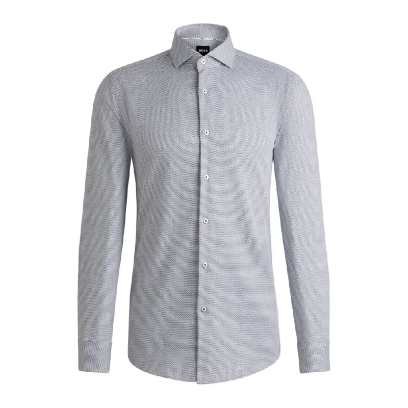 Men's soft peached shirts-Slim-fit shirt in easy-iron stretch cotton