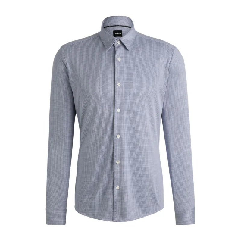 Men's rugged highlands shirts-Slim-fit shirt in patterned performance fabric