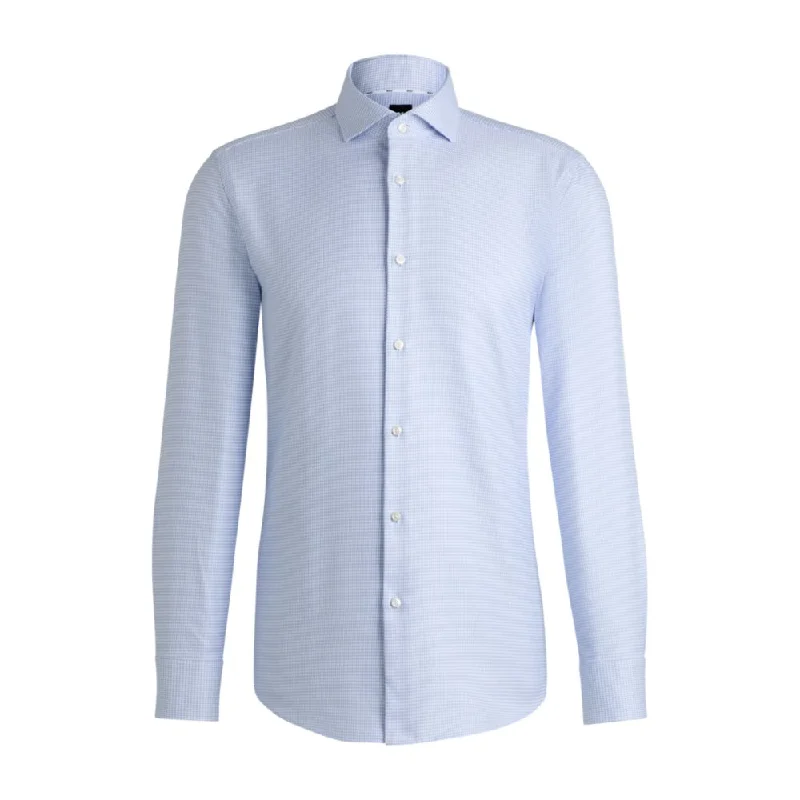 Men's elegant inset shirts-Slim-fit shirt in structured cotton