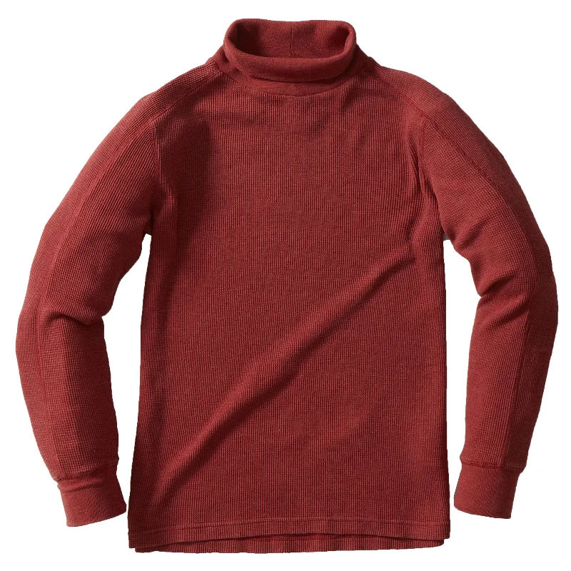 Men’s short-sleeve urge tops-Spencer Waffle Turtleneck - Cinnabar