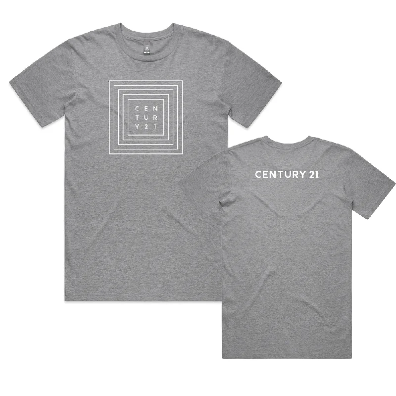 Men’s short-sleeve arch tops-Staple Square Logo Tee - Athletic Grey