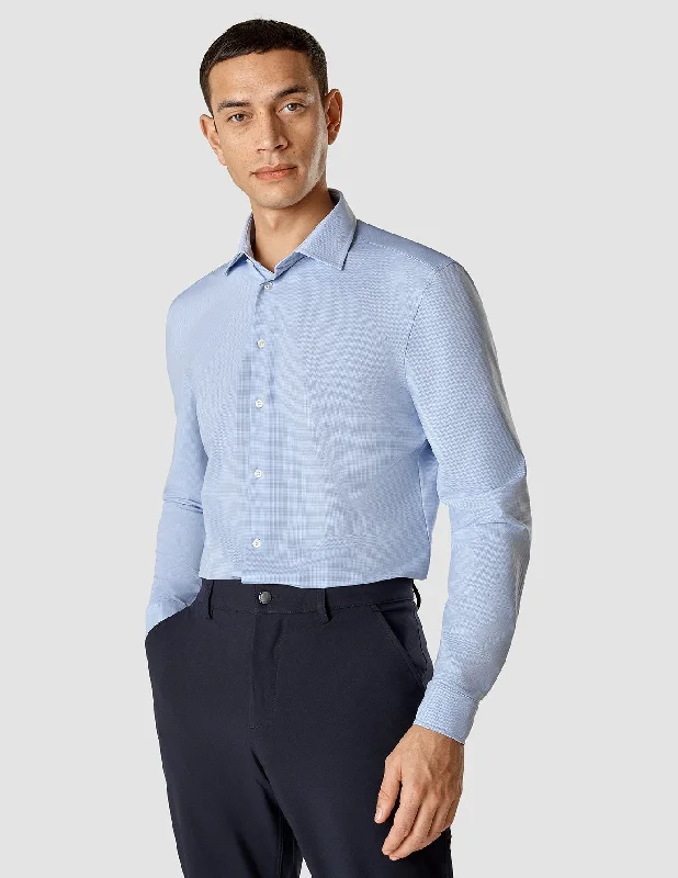 Men's elegant double-face shirts-Travel Shirt Light Blue Regular