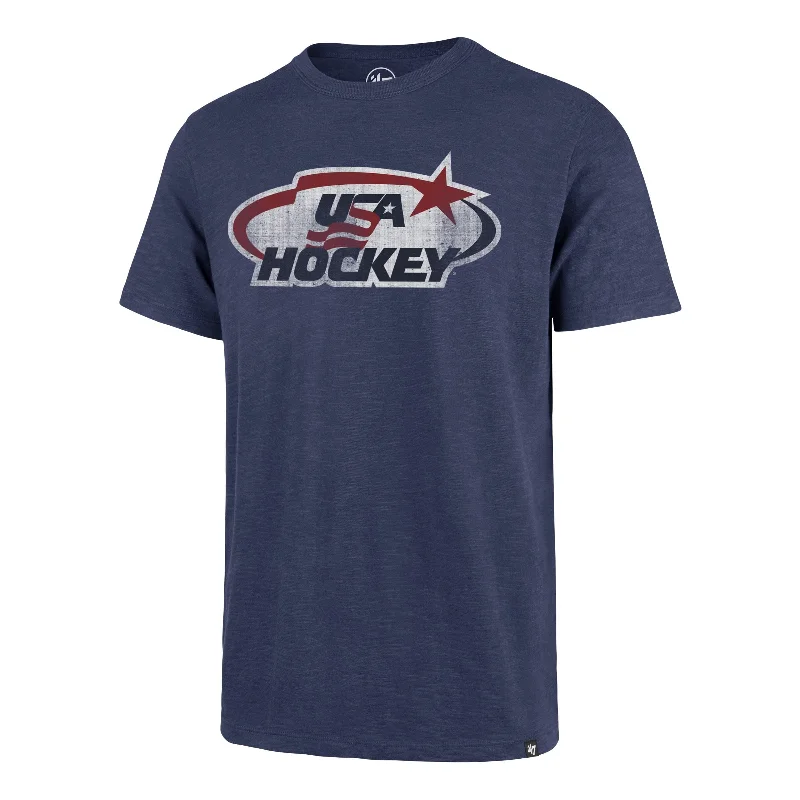 Men’s short-sleeve snug polos-USA HOCKEY GRIT '47 SCRUM TEE