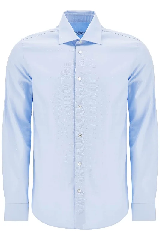 Men's trendy v-neck shirts-Vincenzo Di Ruggiero Men's Slim Fit Twill Shirt For Men