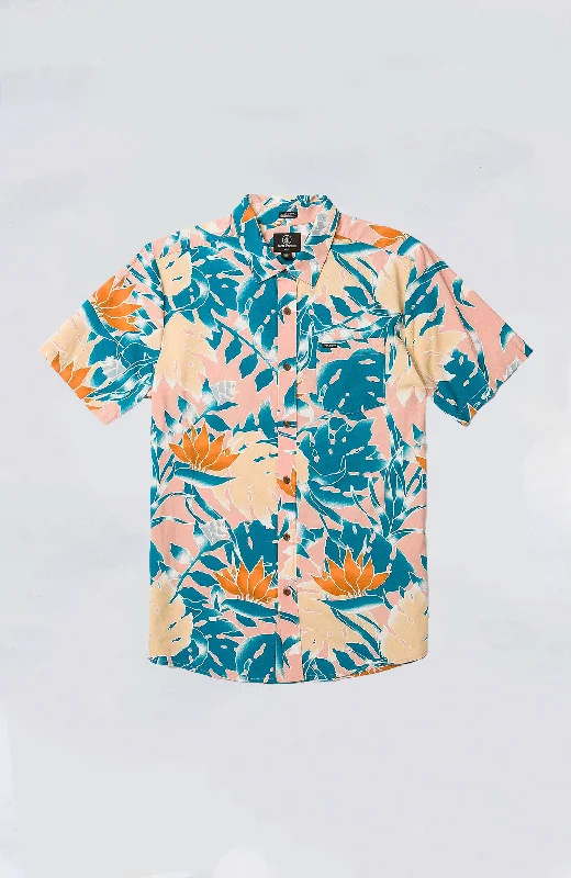 Men's formal micro-twill shirts-Volcom - Leaf Pit Floral SS Shirt