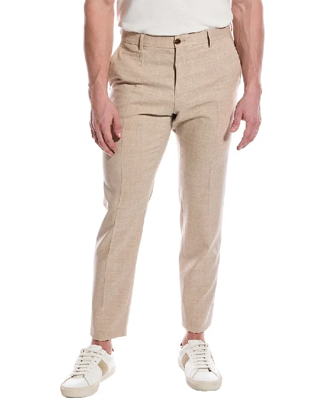 Men's sandy khaki cargo pants-BOSS Hugo Boss Slim Fit Wool-Blend Pant