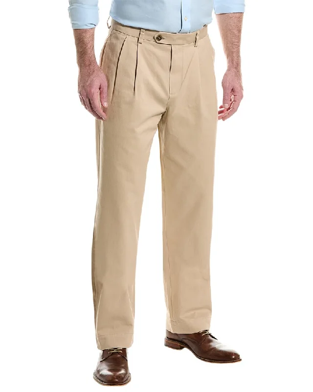 Men's plush wool dress pants-Brooks Brothers Pleated Chino