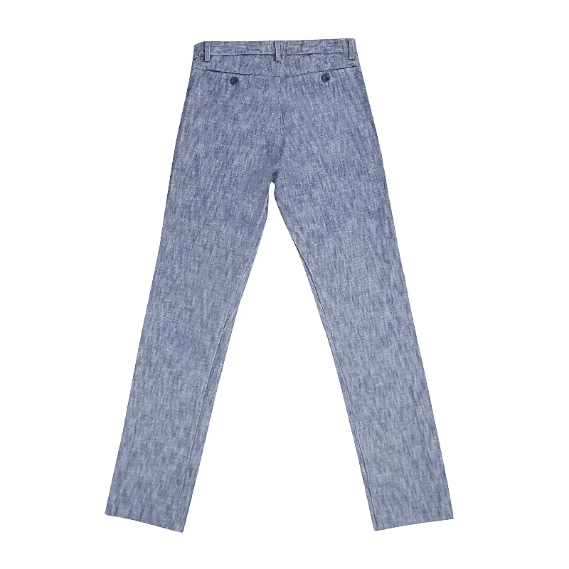 Men's mended patched pants-Chambray Woven Cotton Pants