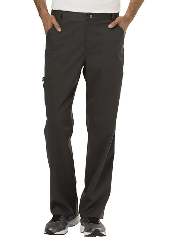 Men's cool seersucker pants-Cherokee Workwear Revolution Men's Drawstring Cargo Scrub Pant | Pewter