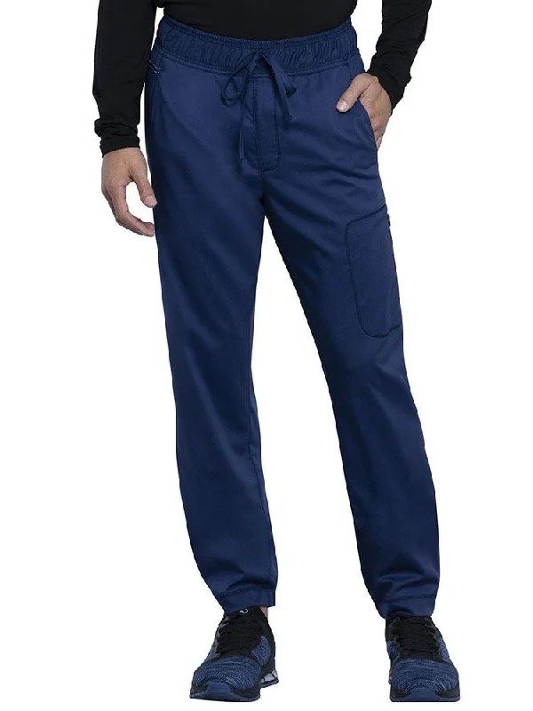 Men's flowing dhoti pants-Cherokee Workwear Revolution Men's Jogger Scrub Pant | Navy Blue