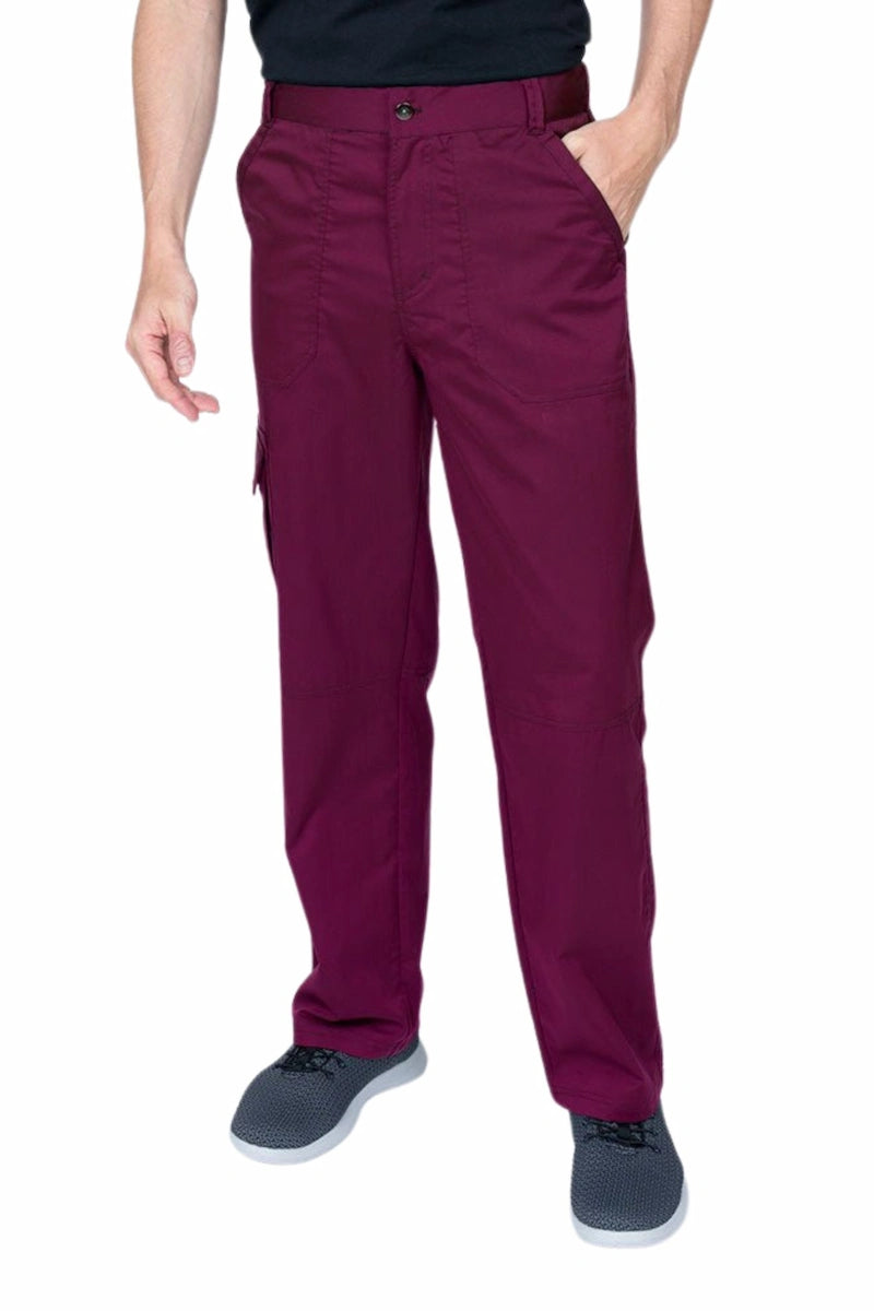 Men's pristine wrinkle-free pants-Epic by MedWorks Men's Button Front Scrub Pant | Wine