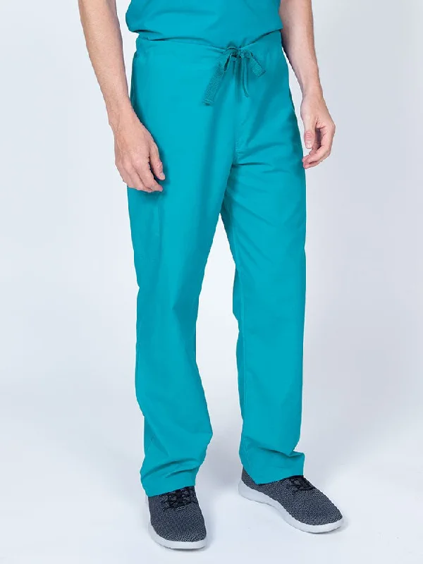 Men's practical carpenter pants-Luv Scrubs Unisex Drawstring Cargo Pant | Turquoise