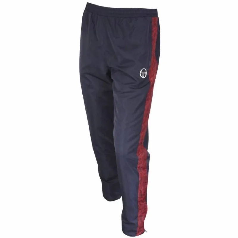 Men's gritty stonewash pants-Men's Cage Track Pants In Navy/white