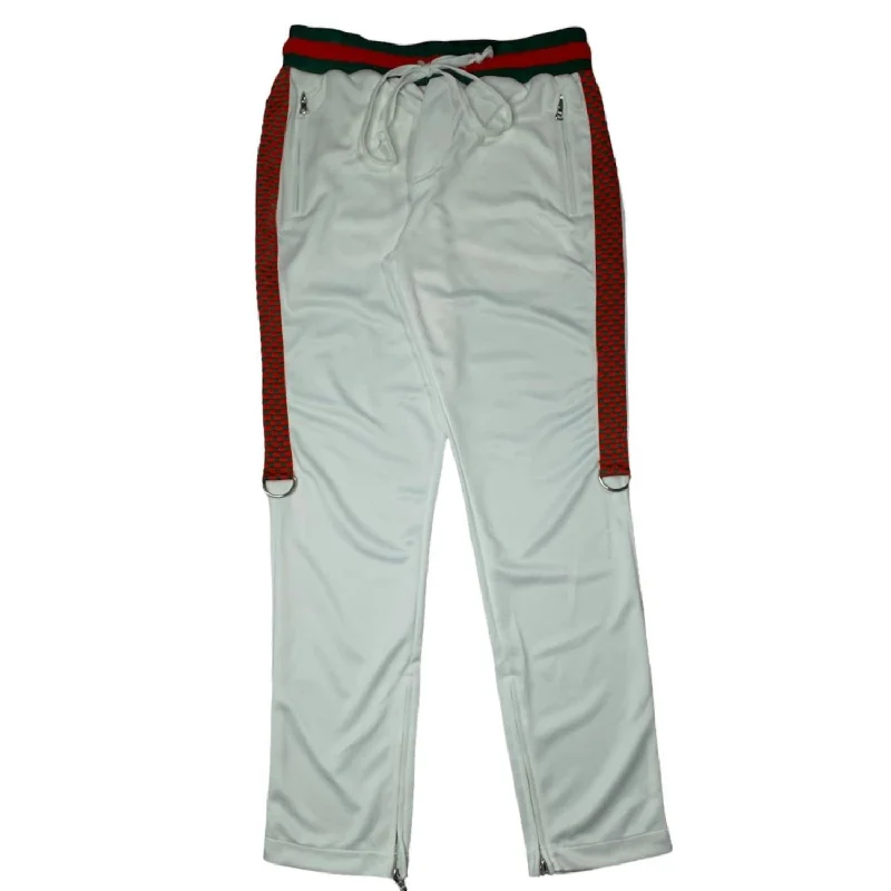 Men's deep side pocket pants-Men's Checker Pant In White