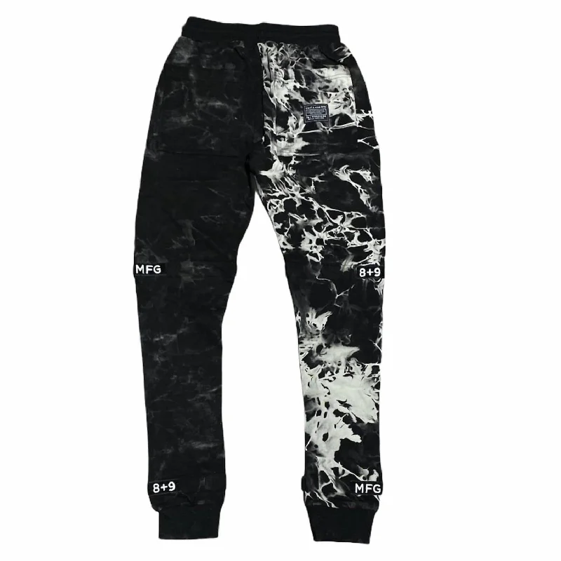 Men's lowrider low-rise pants-Men's Strapped Up Fleece Sweatpants In Oreo Tie Dye