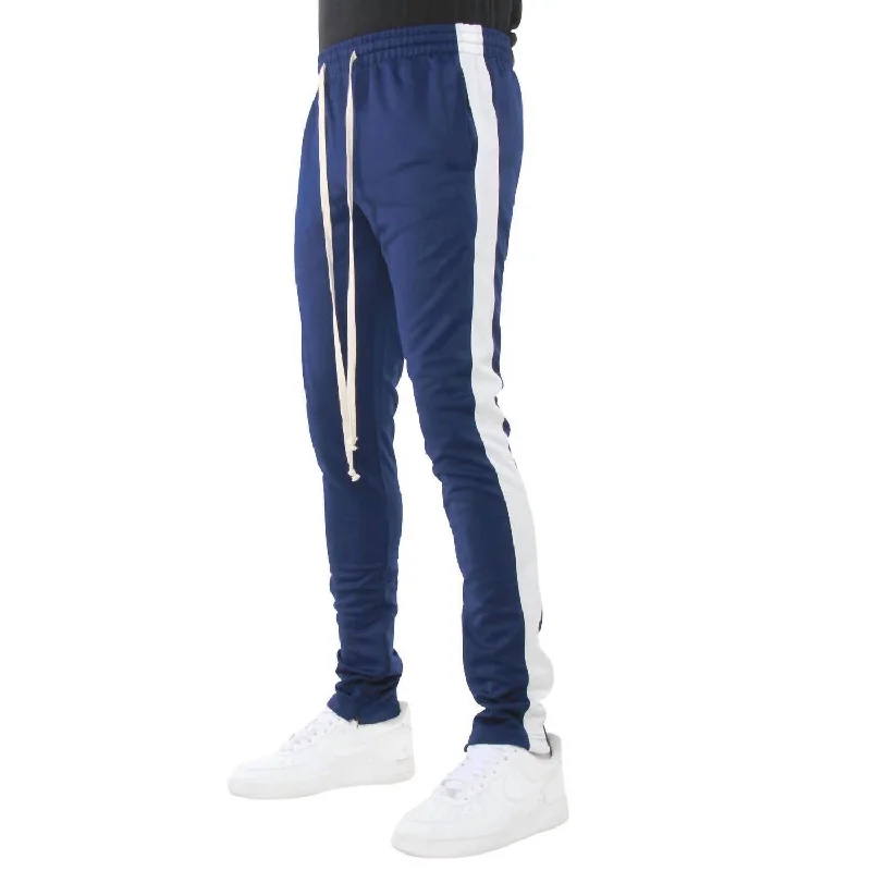 Men's fire-safe flame-resistant pants-Men's Track Pant In Navy/ivory