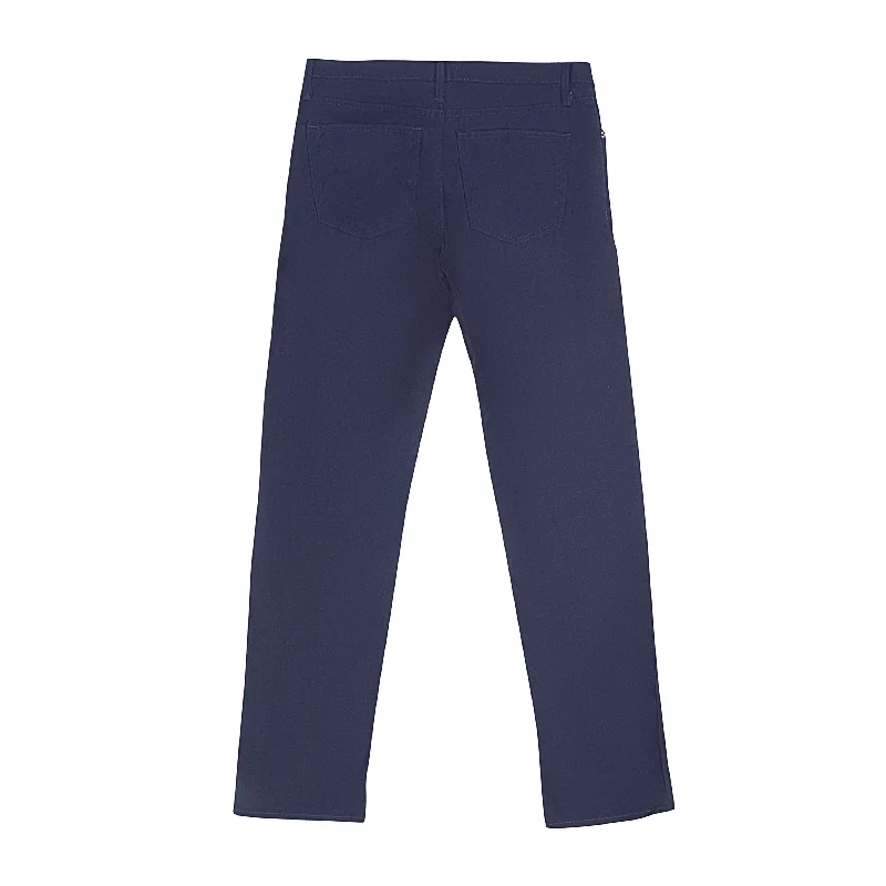 Men's hardcore gym pants-Navy Cotton Woven Pants