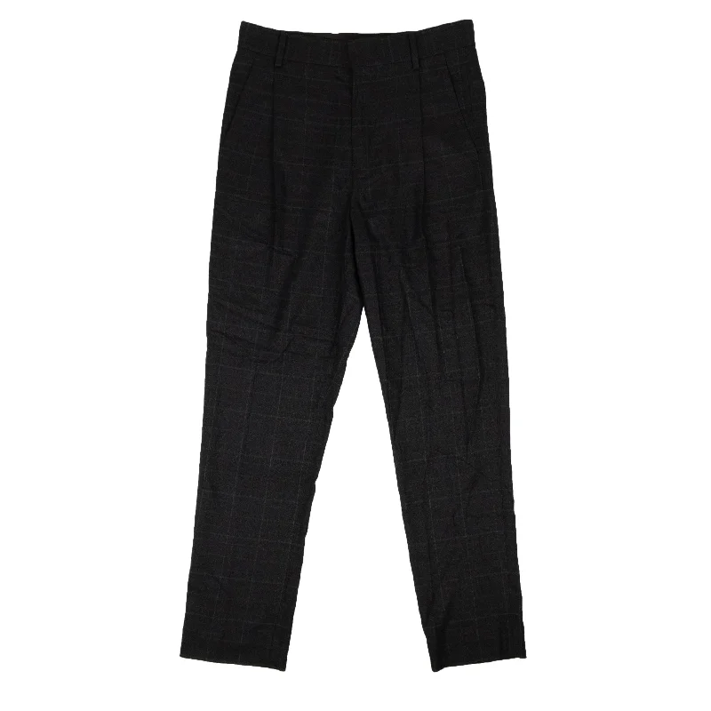 Men's short cropped pants-Opening Ceremony Pleated Wool Trouser - Gray