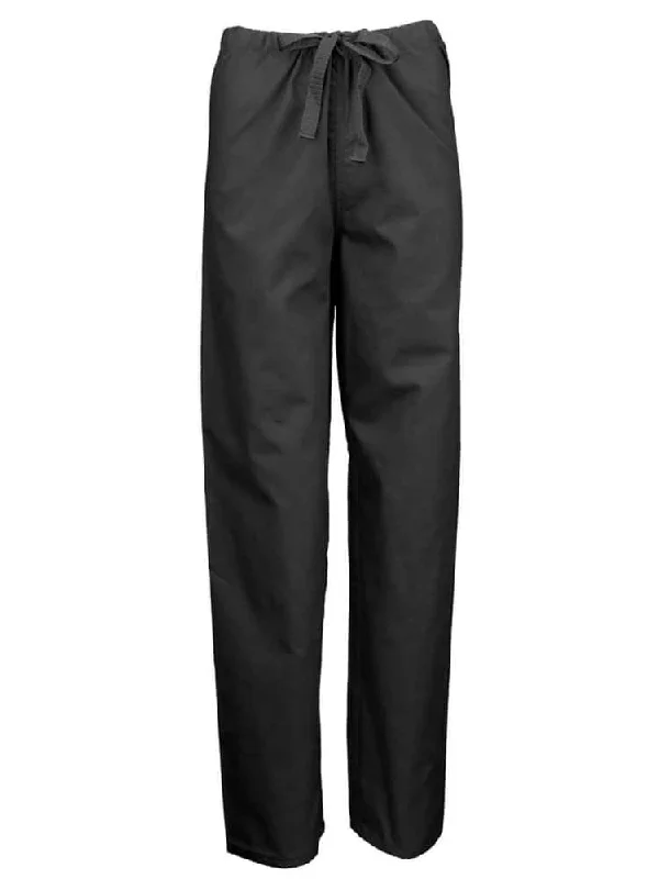 Men's roomy back pocket pants-Pocketless Unisex Drawstring Cargo Scrub Pant | Black