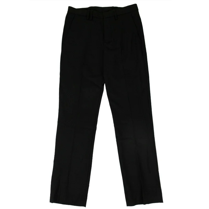 Men's comfy elastic waist pants-Tim Coppens Virgin Wool Cropped Tailored Trouser Pants