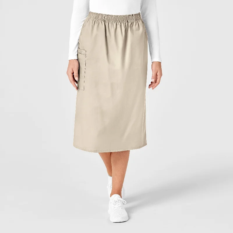 WonderWORK Women's Pull On Cargo Scrub Skirt - Khaki